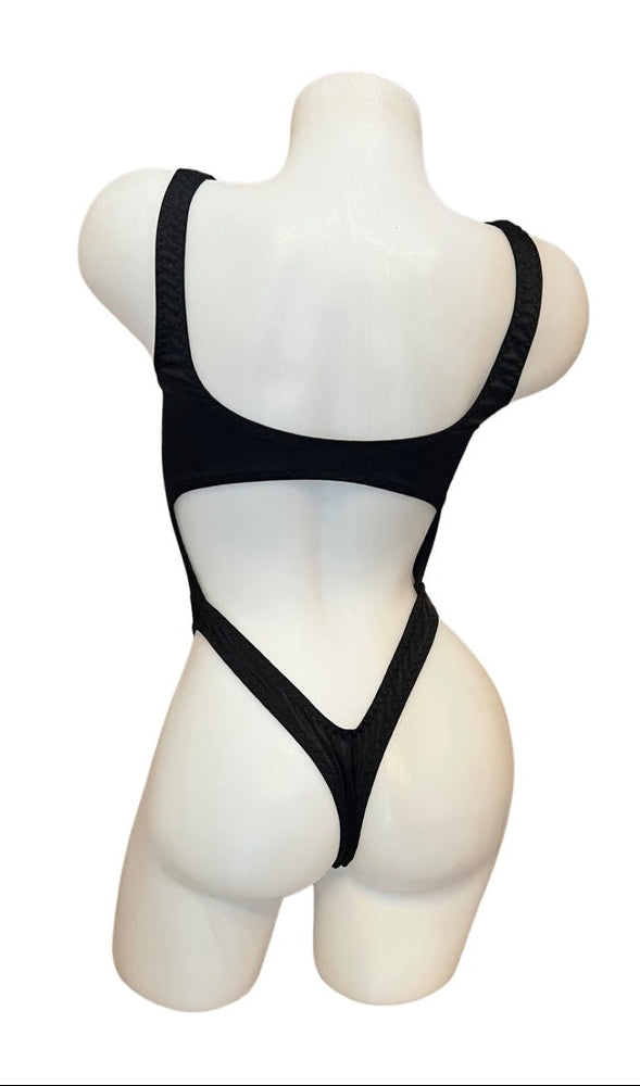 Bralette Top Thong Back Bodysuit Black - Model Express Vancouver