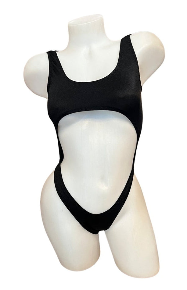 Bralette Top Thong Back Bodysuit Black - Model Express Vancouver