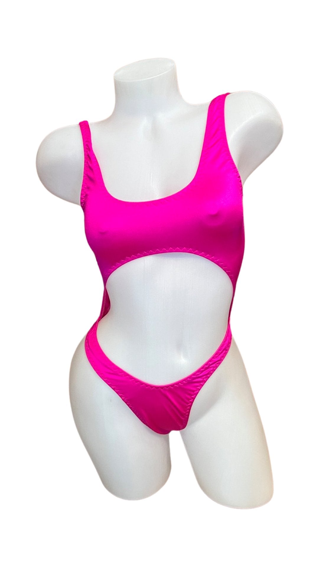 Bralette Top Thong Back Bodysuit Fuchsia - Model Express VancouverBikini