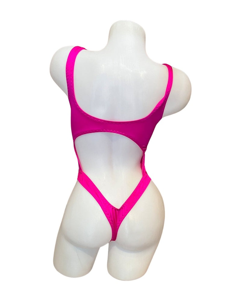 Bralette Top Thong Back Bodysuit Fuchsia - Model Express Vancouver