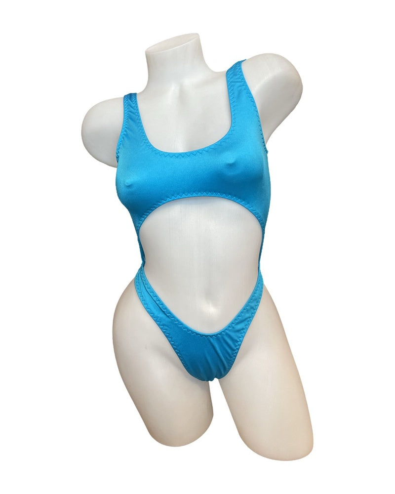 Bralette Top Thong Back Bodysuit Turquoise - Model Express Vancouver
