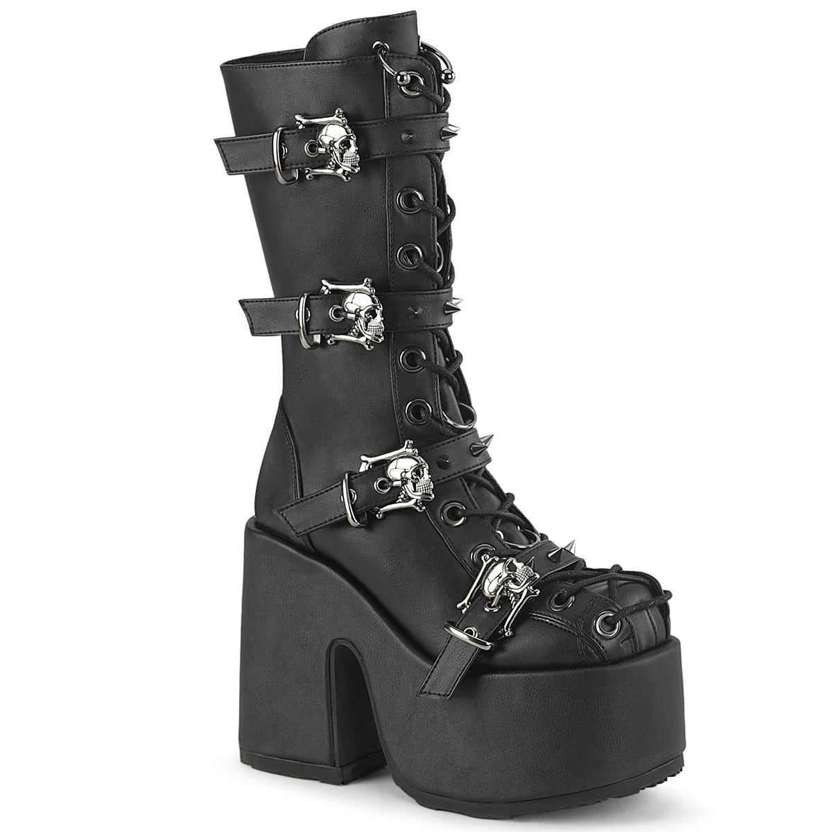 Demonia Camel-115 - Blk Vegan Leather