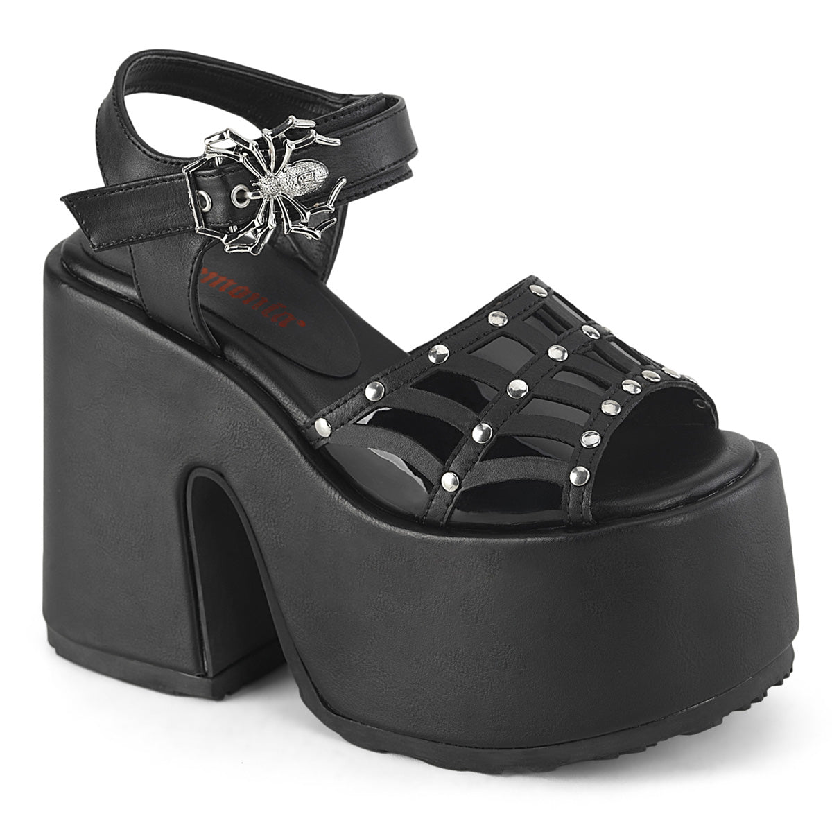 Demonia Camel-17 - Blk Vegan Leather