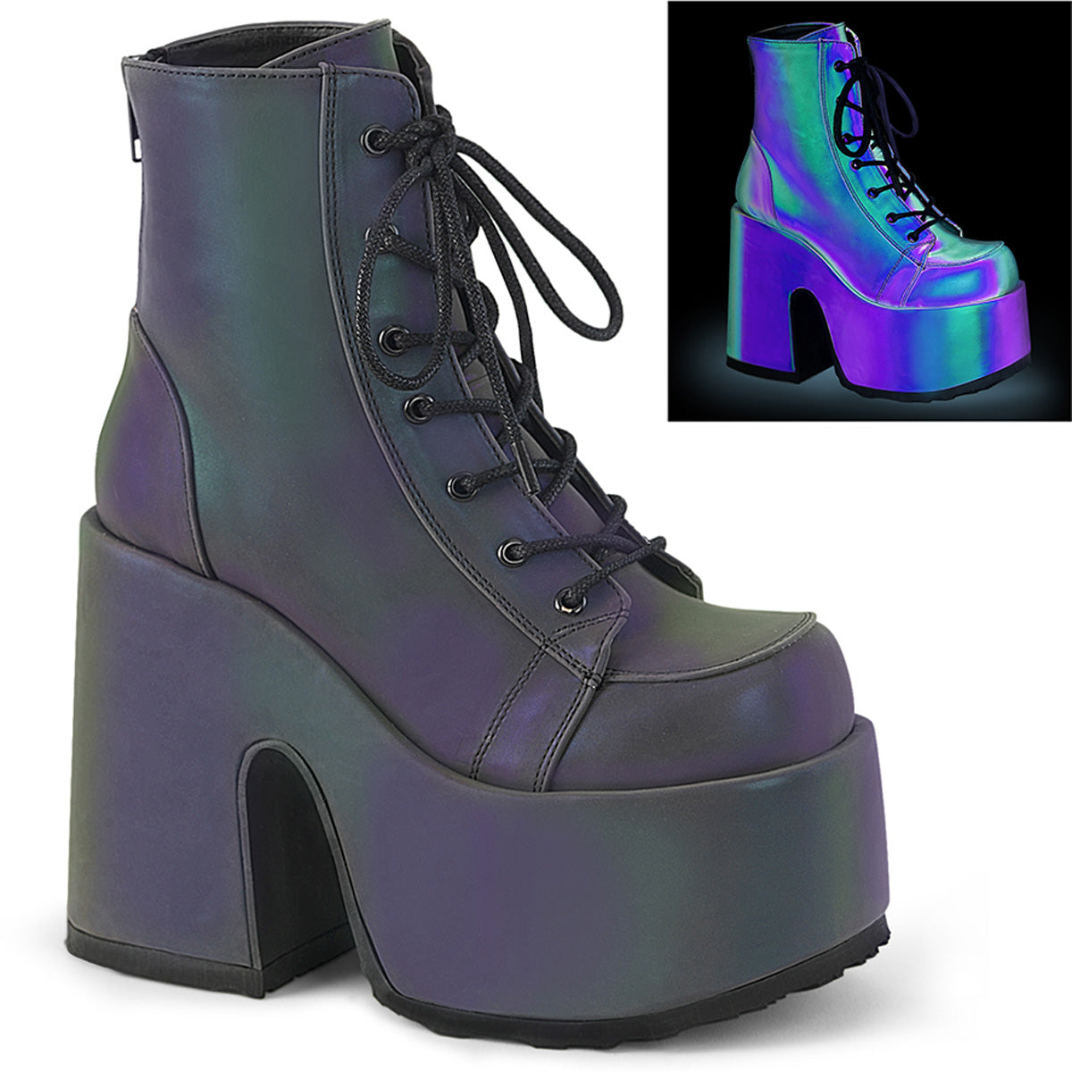 Demonia Camel-203 - Green Multi Reflective