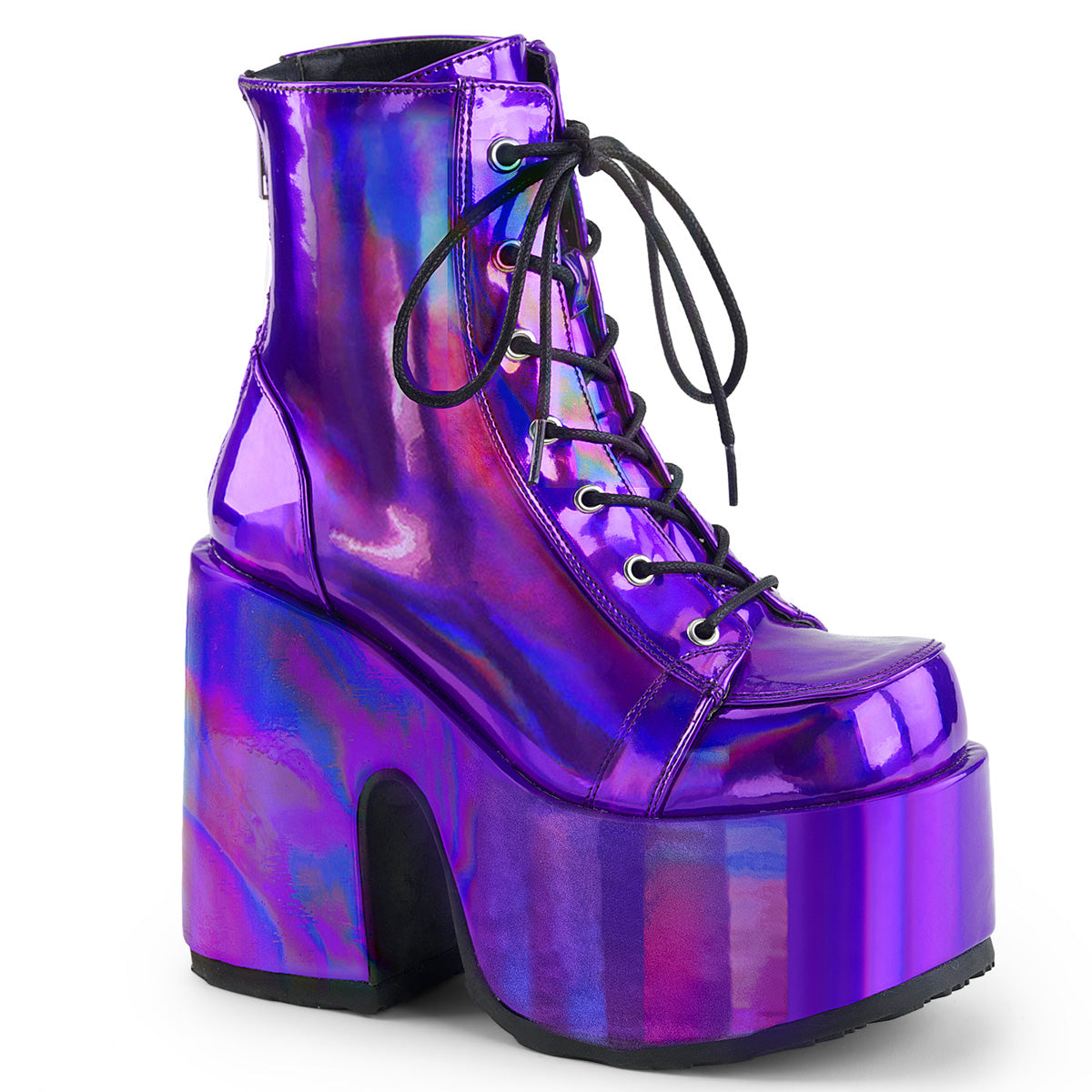 Demonia Camel-203 - Purple Hologram Vegan Leather