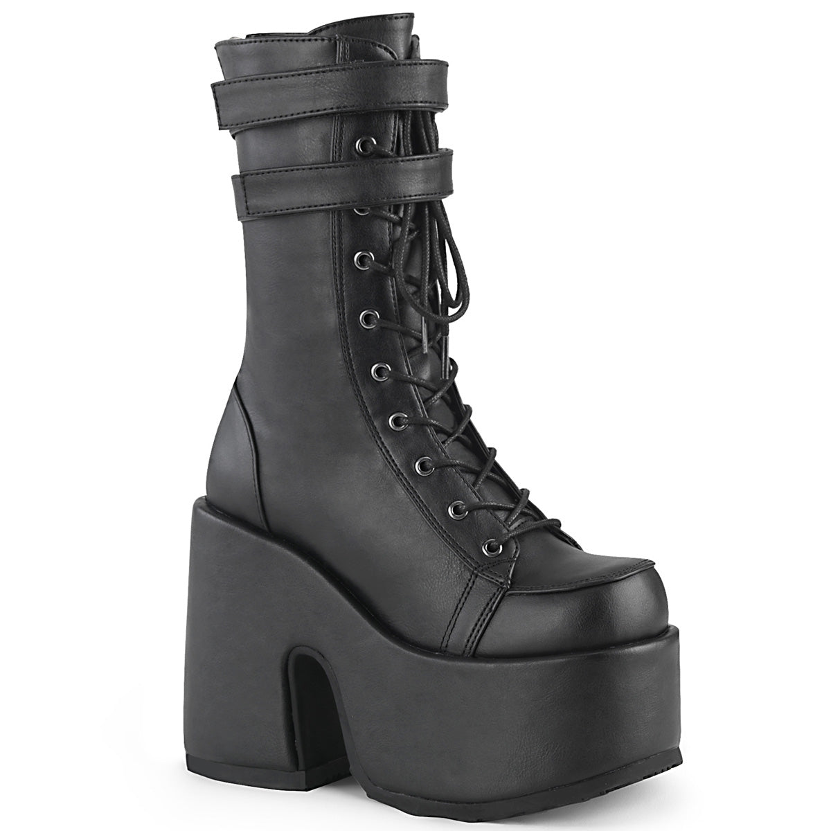 Demonia Camel-250 - Blk Vegan Leather