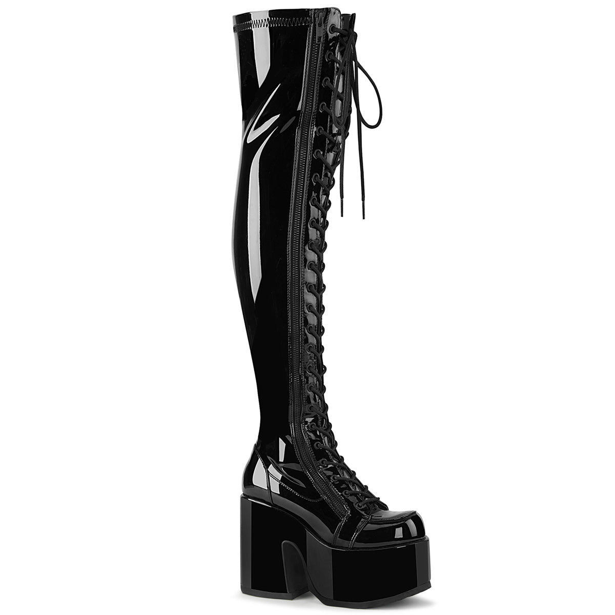 Demonia Camel-300 - Blk Str Pat