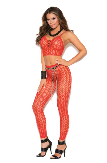 Cami Top and Leggings Red - Model Express VancouverLingerie