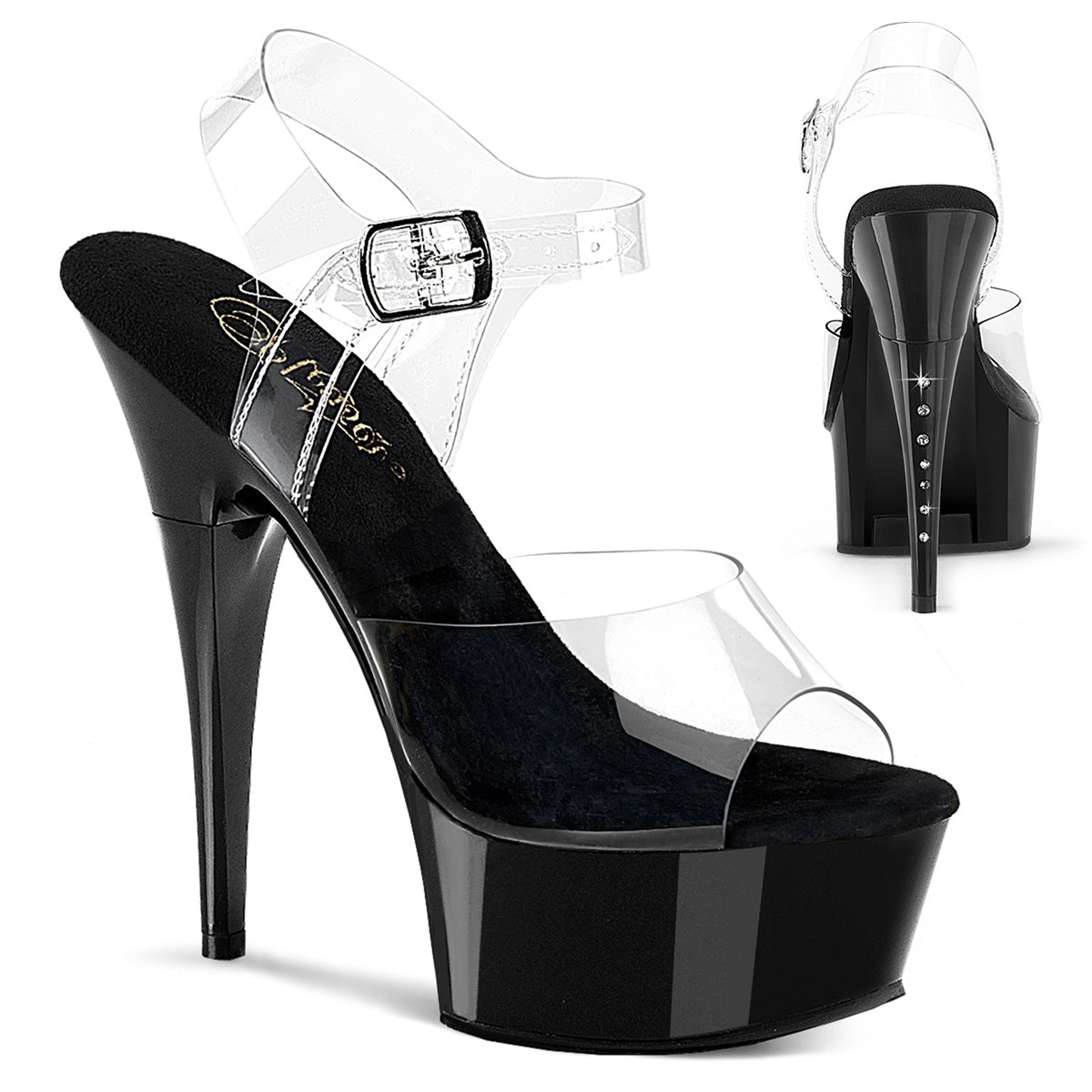 Pleasers Captiva-608 - Clr/Blk