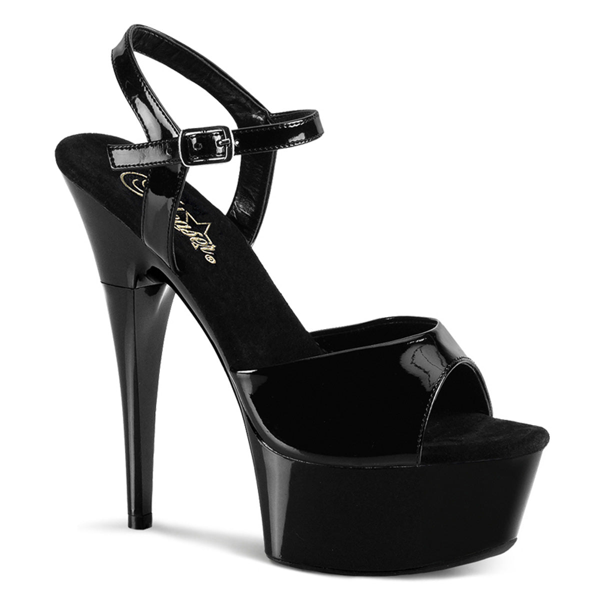 Pleasers Captiva-609 - Blk Pat/Blk