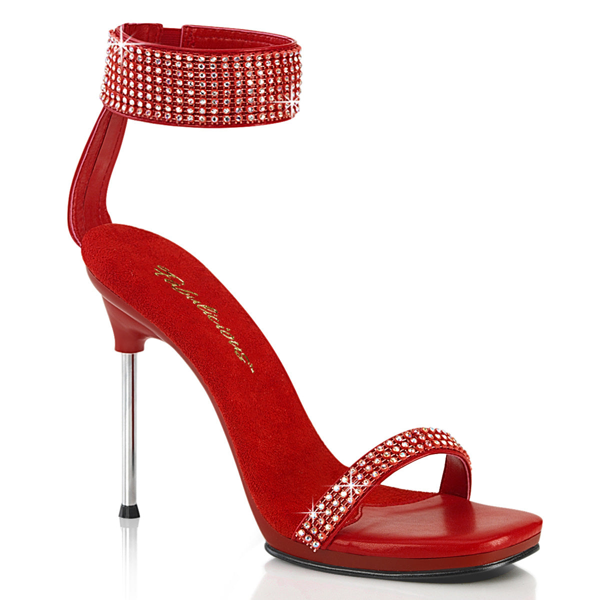 Fabulicious Chic-40 - Red Faux Leather-RS/Red