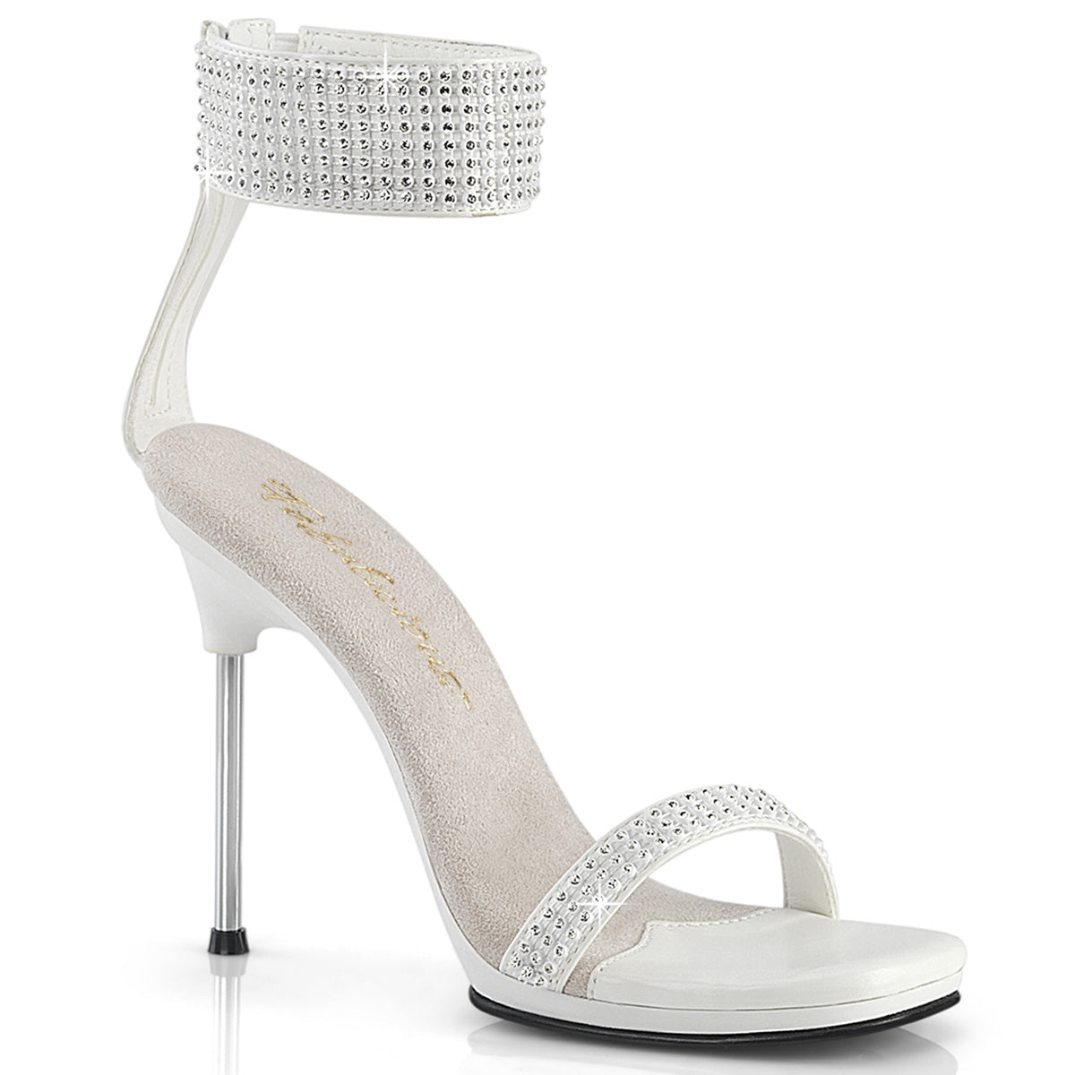 Fabulicious Chic-40 - Wht Faux Leather-RS/Wht