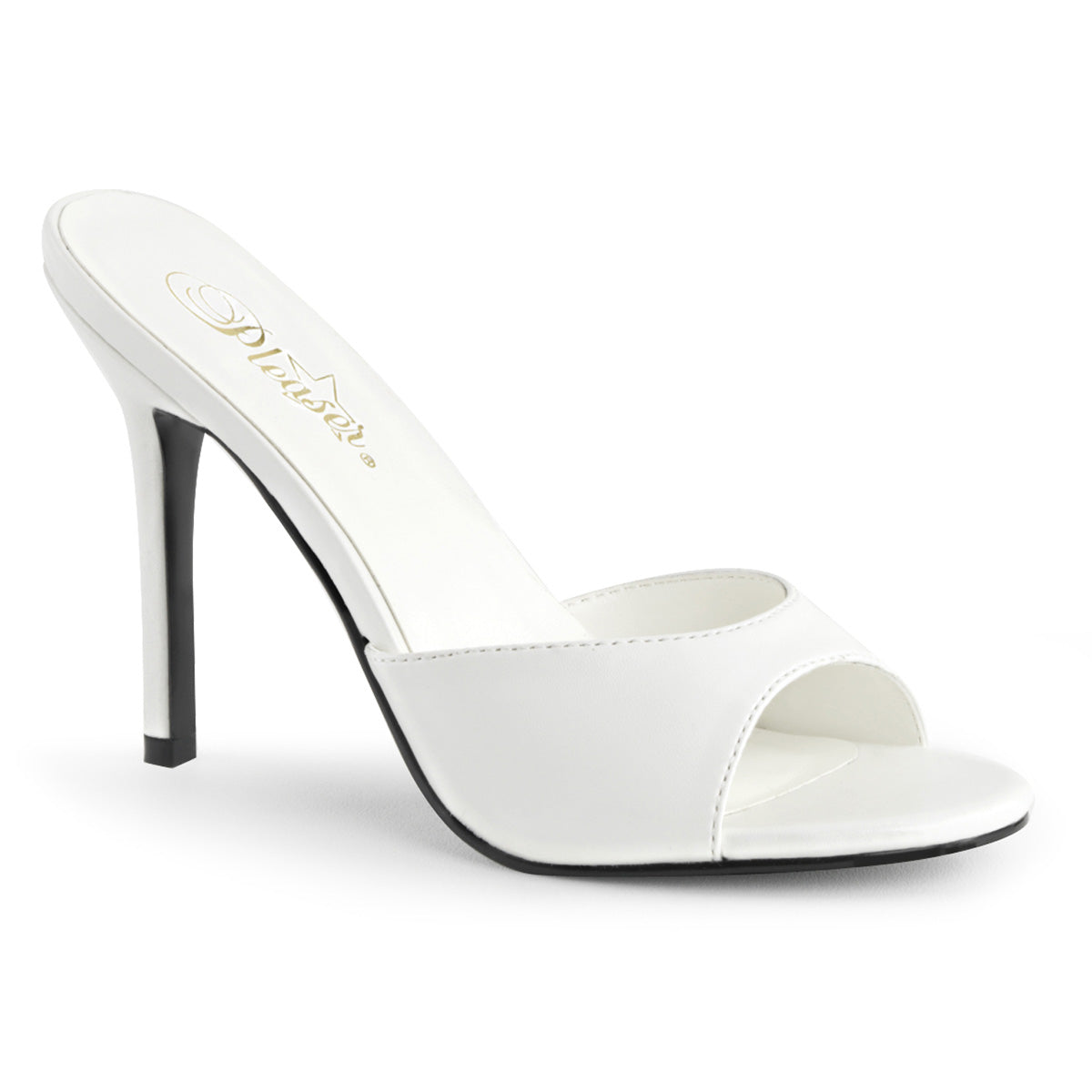Pleasers Classique-01 - Wht Kid Pu