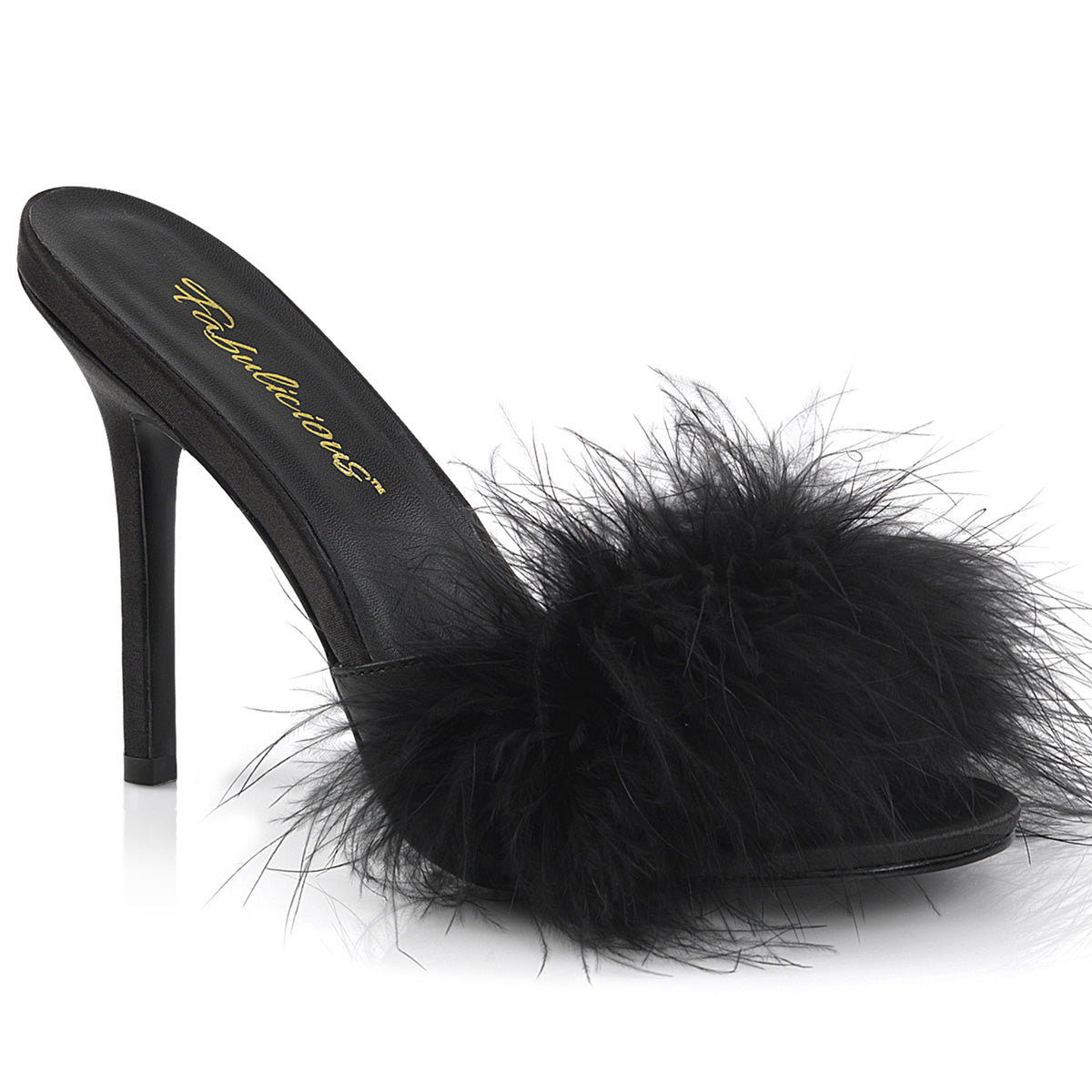 Fabulicious Classique-01F - Blk Pu-Fur