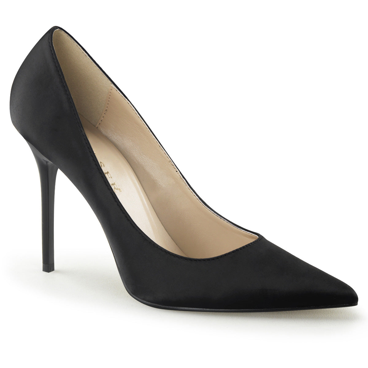 Pleasers Classique-20 - Blk Satin