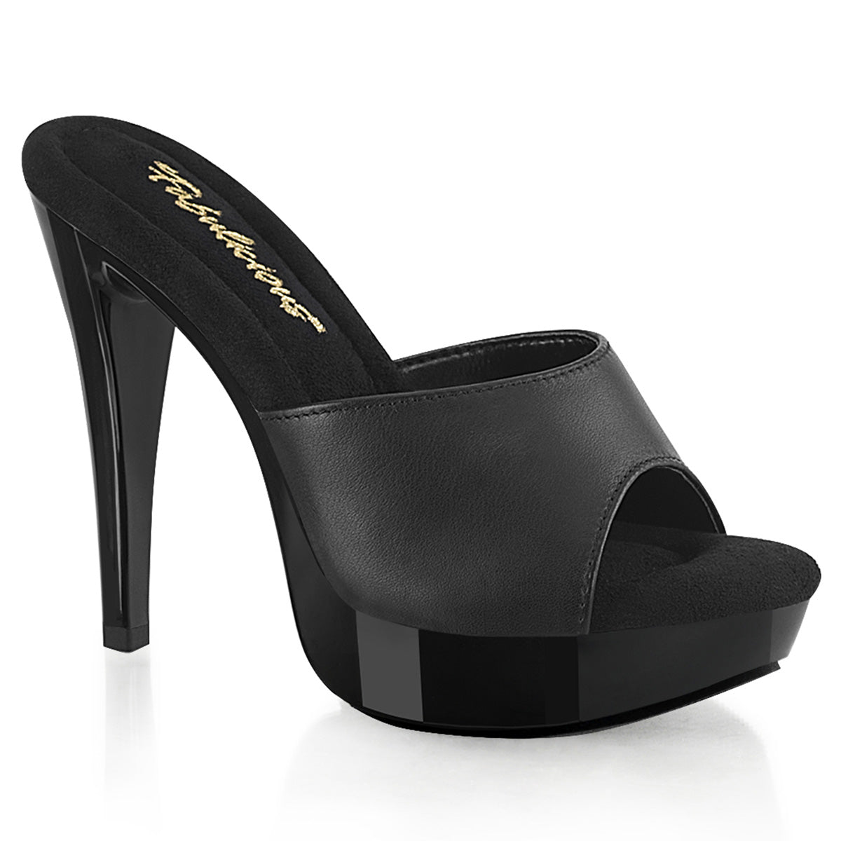 Fabulicious Cocktail-501L - Blk Leather/Blk