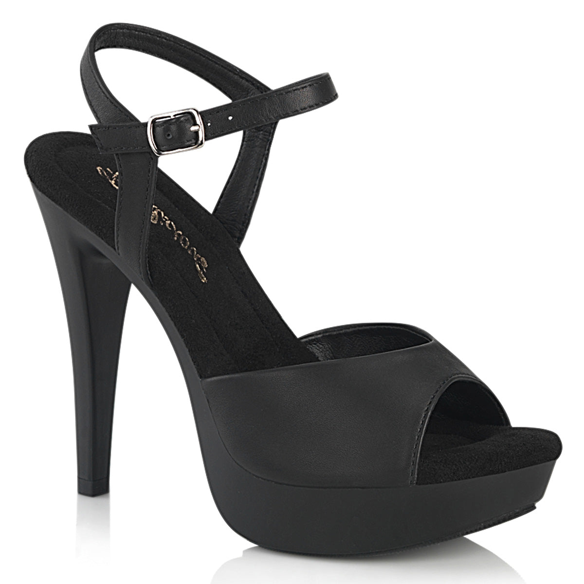 Fabulicious Cocktail-509 - Blk Faux Leather/Blk Matte