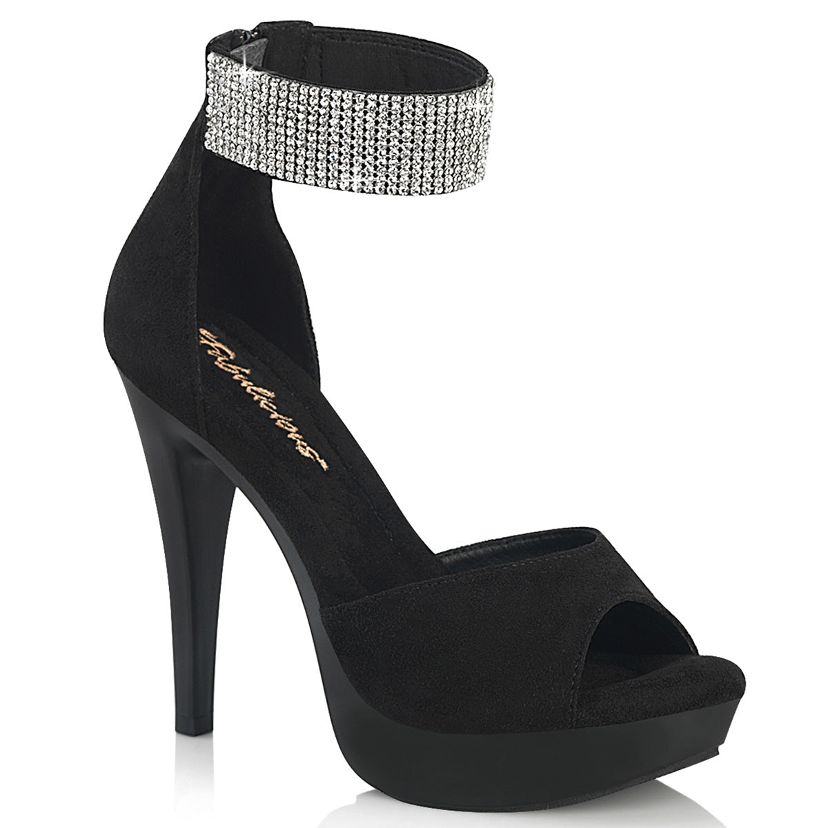 Fabulicious Cocktail-525 - Blk Faux Suede/Blk Matte