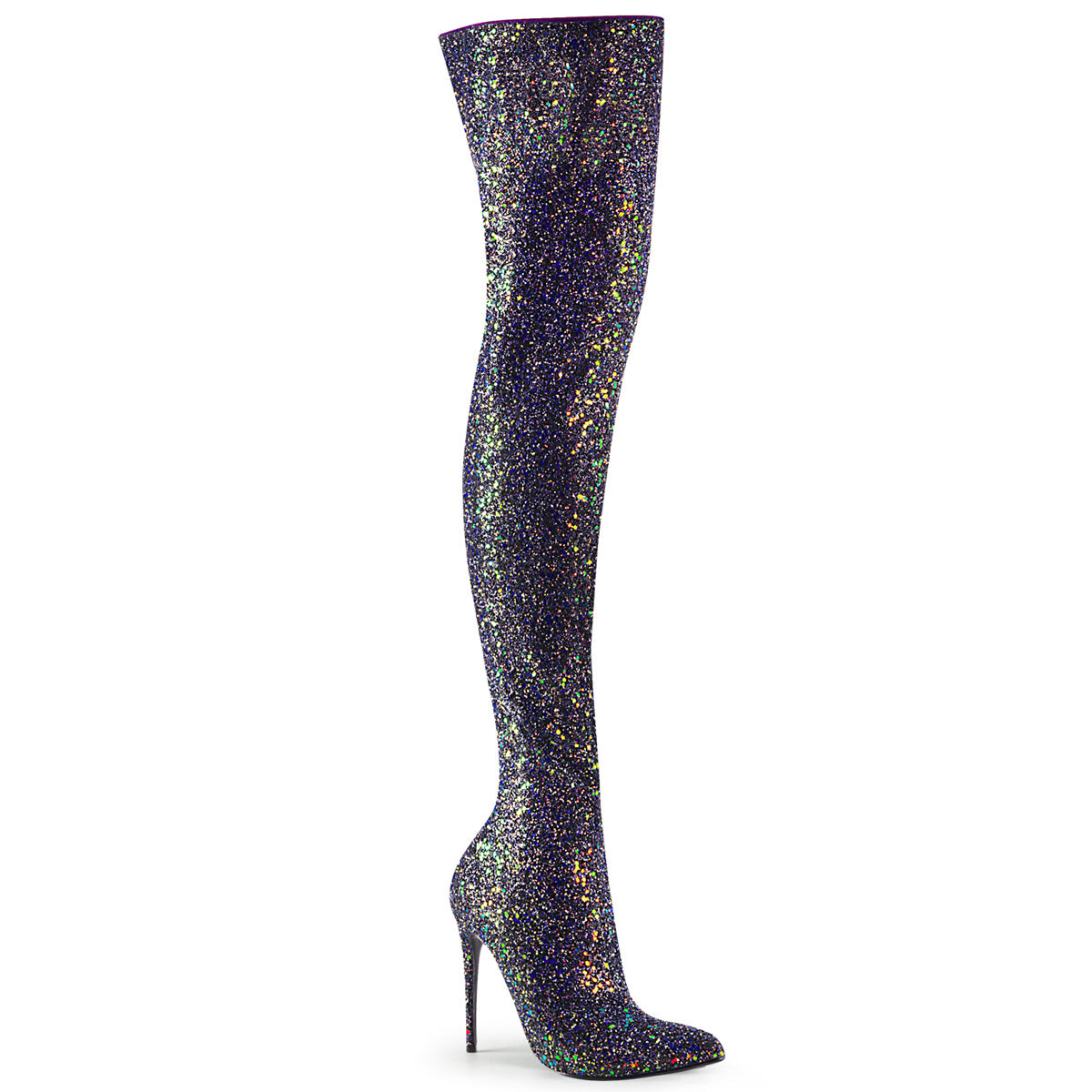 Pleasers Courtly-3015 - Blk Multi Glitter