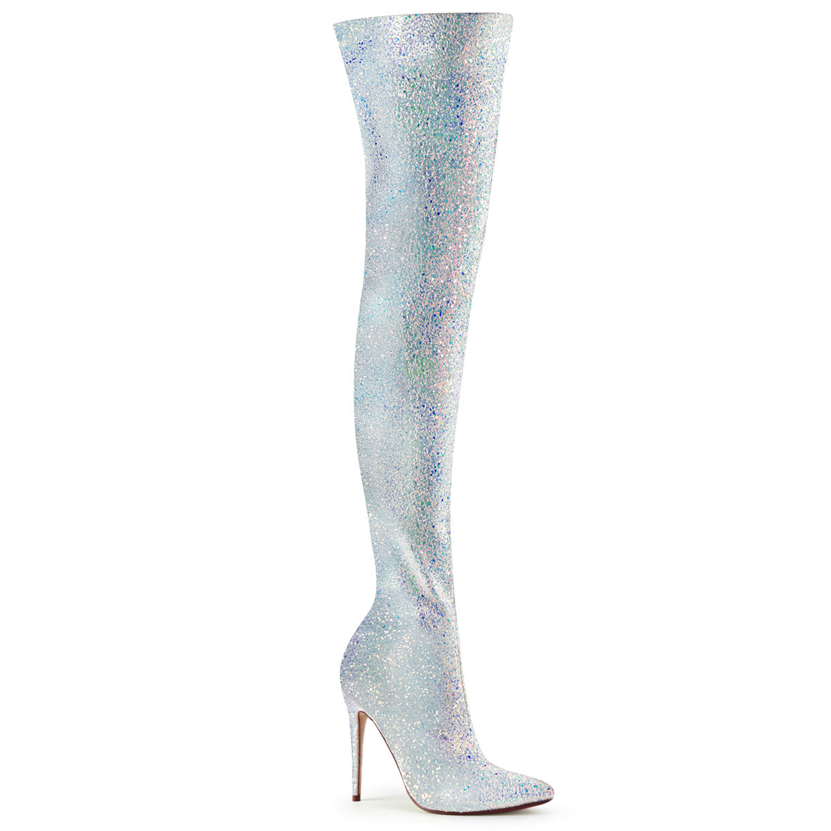 Pleasers Courtly-3015 - Wht Multi Glitter