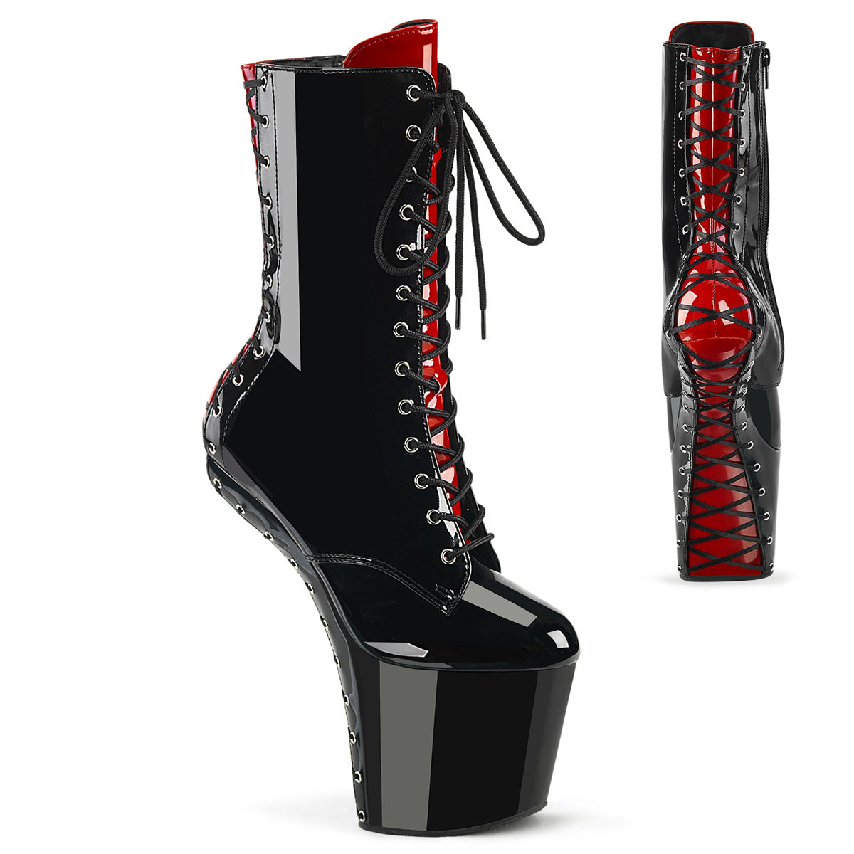 Pleasers Craze-1040Fh - Blk-Red Pat/Blk Red