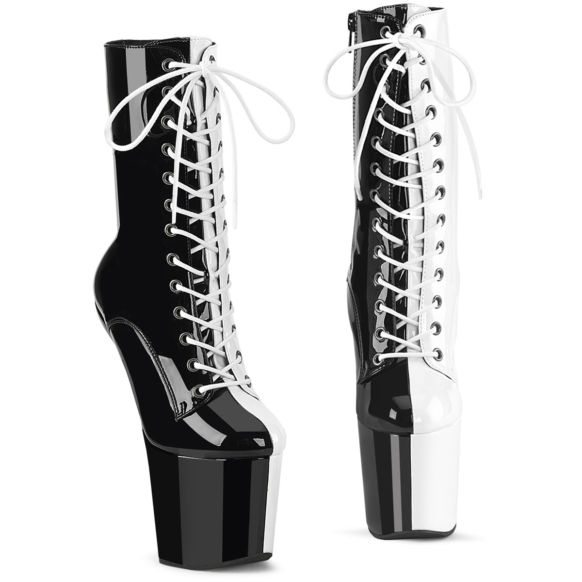 Pleasers Craze-1040Tt - Blk-Wht Pat/Blk-Wht