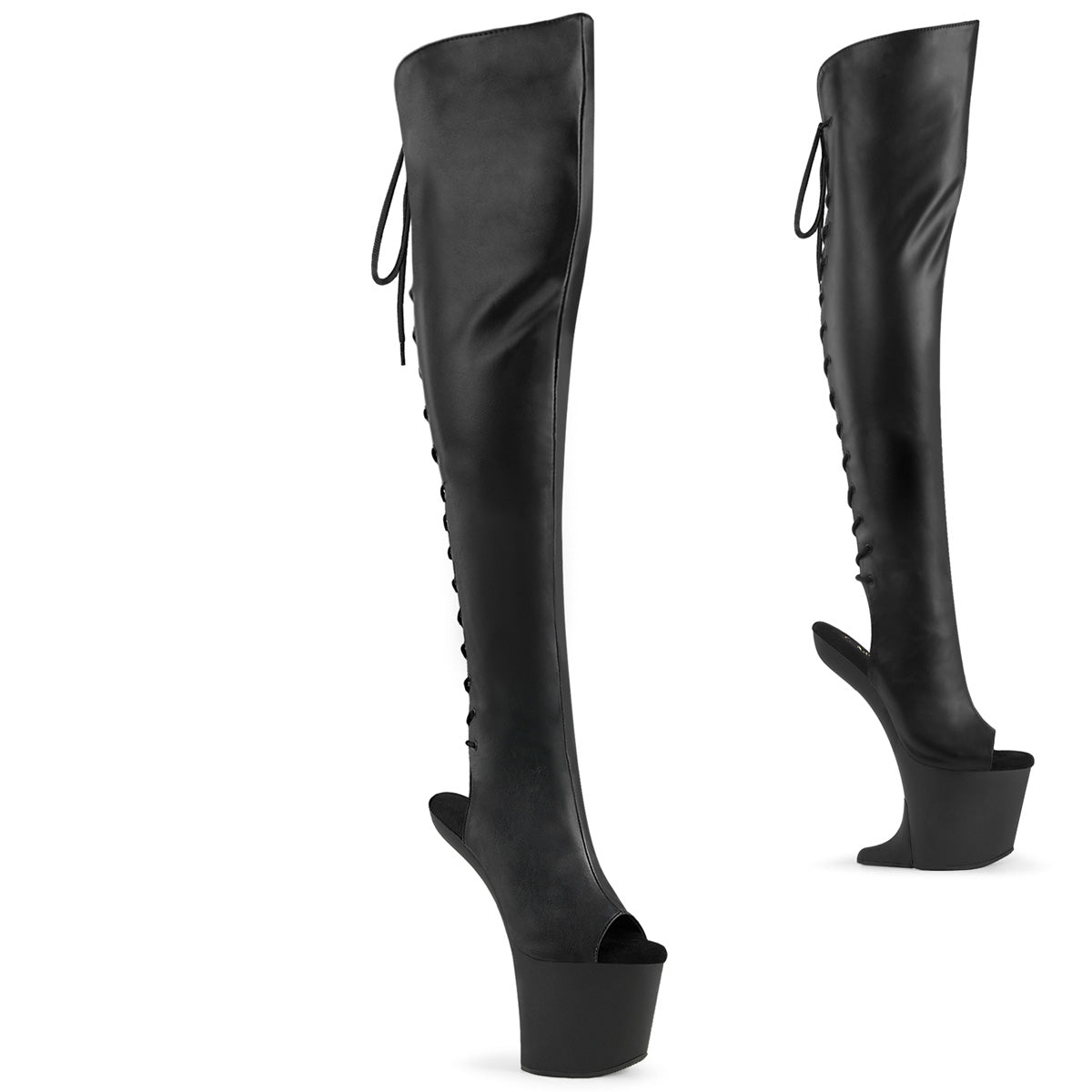 Pleasers Craze-3019 - Blk Faux Leather/Blk Matte