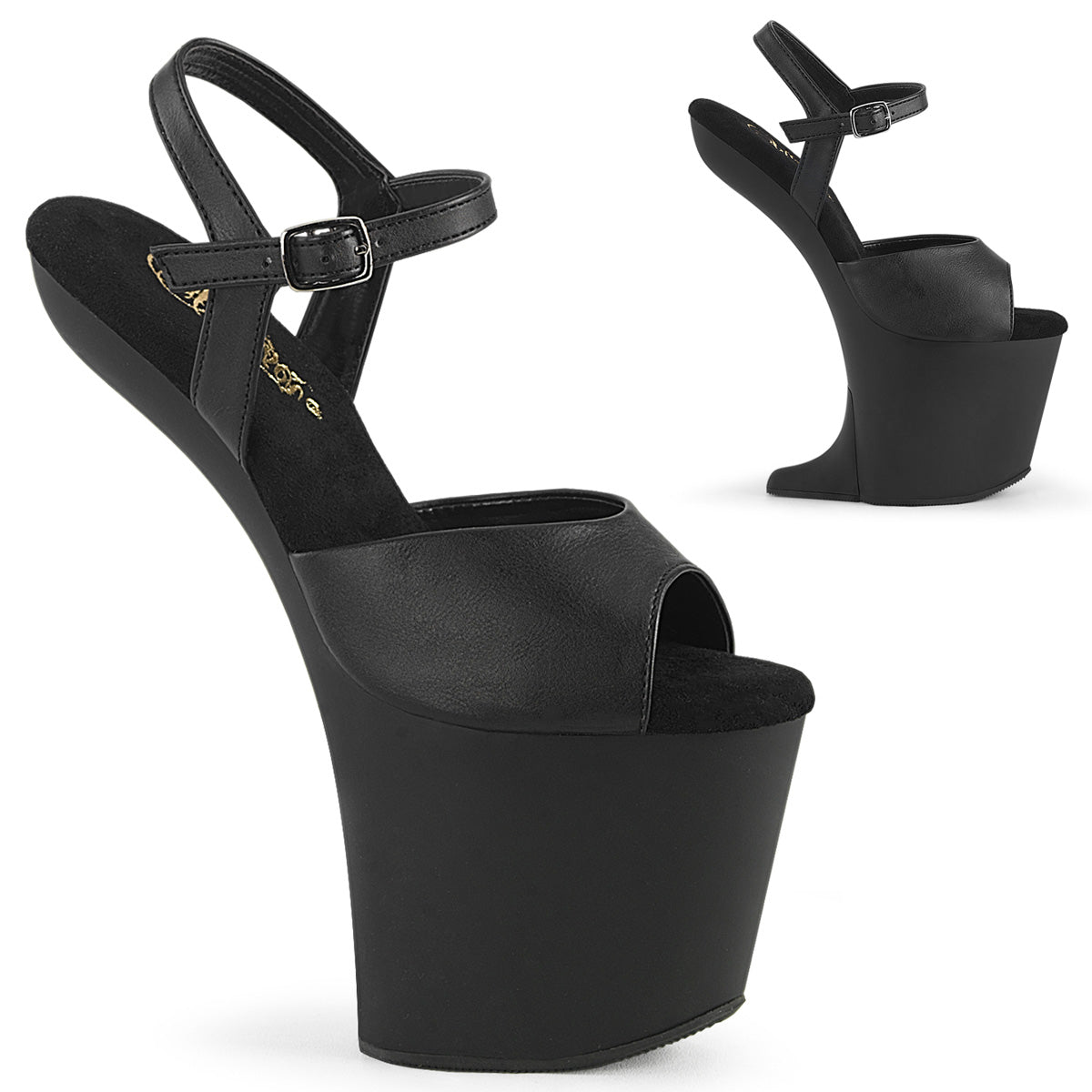 Pleasers Craze-809 - Blk Faux Leather/Blk Matte