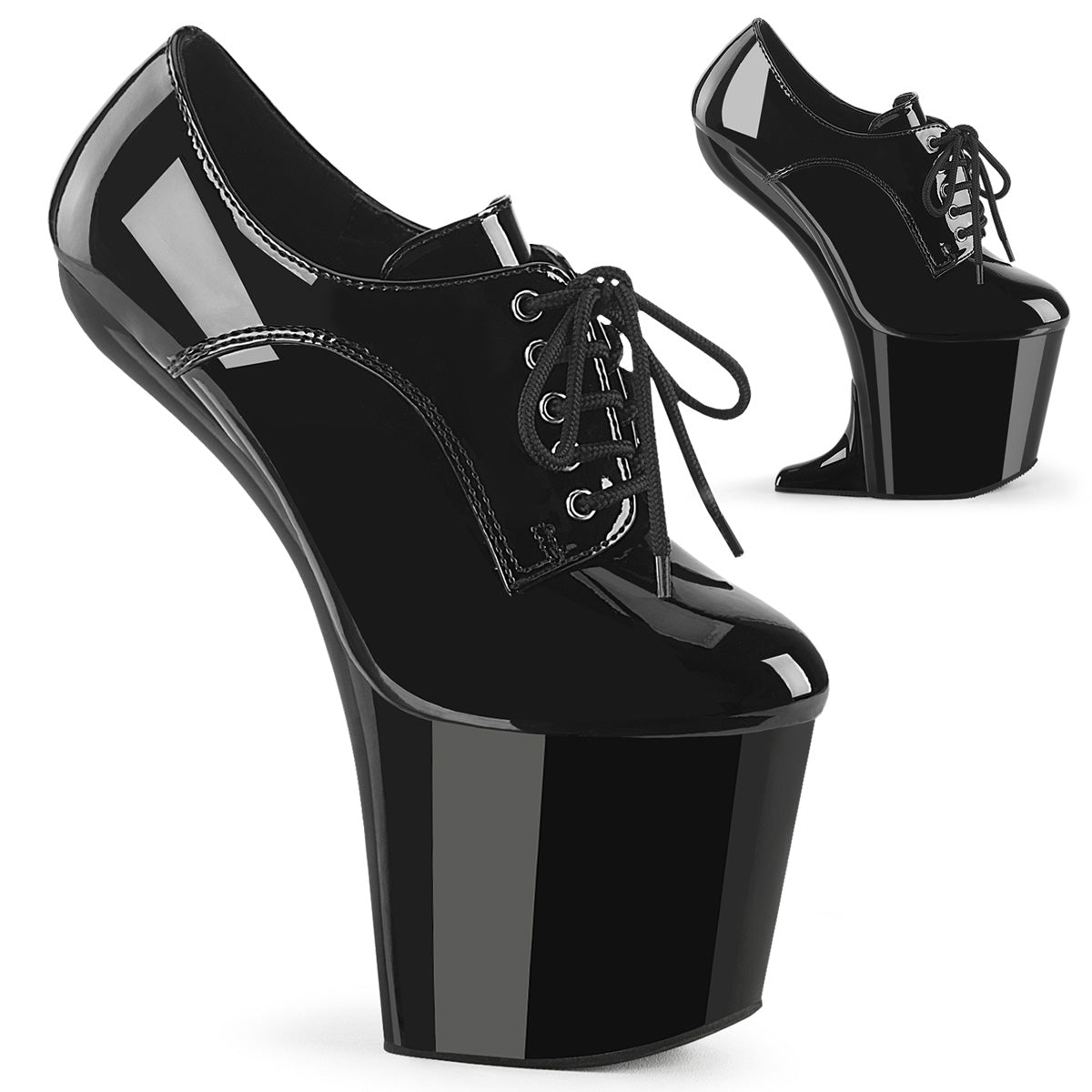 Pleasers Craze-860 - Blk Pat/Blk