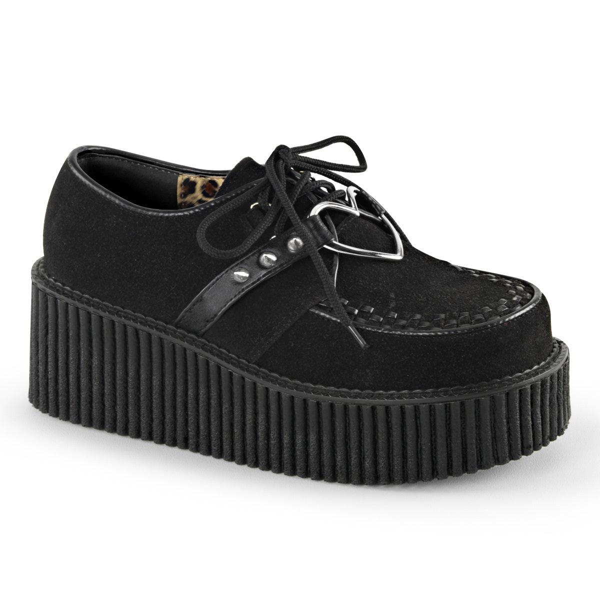 Demonia Creeper-206 - Blk Vegan Suede-Vegan Leather