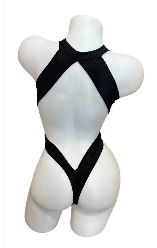 Criss Cross Bodysuit Black - Model Express Vancouver