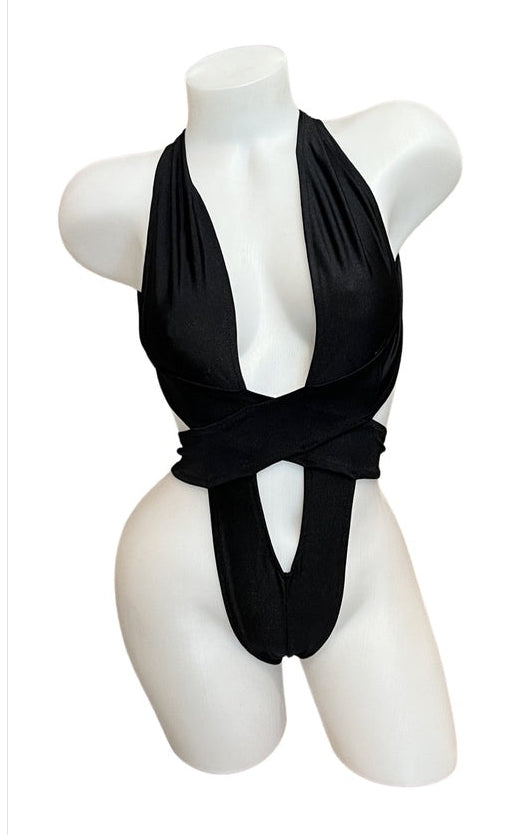 Criss Cross Bodysuit Black - Model Express Vancouver