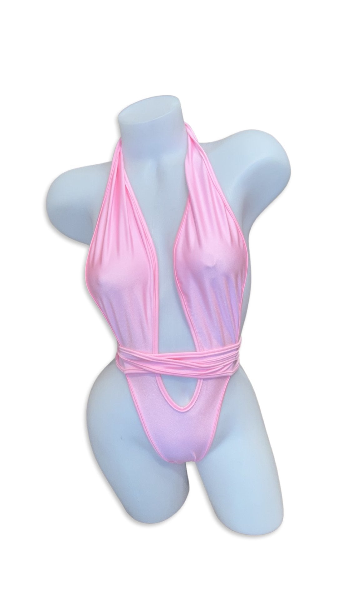 Criss Cross One Piece Wrap Baby Pink - Model Express VancouverBikini