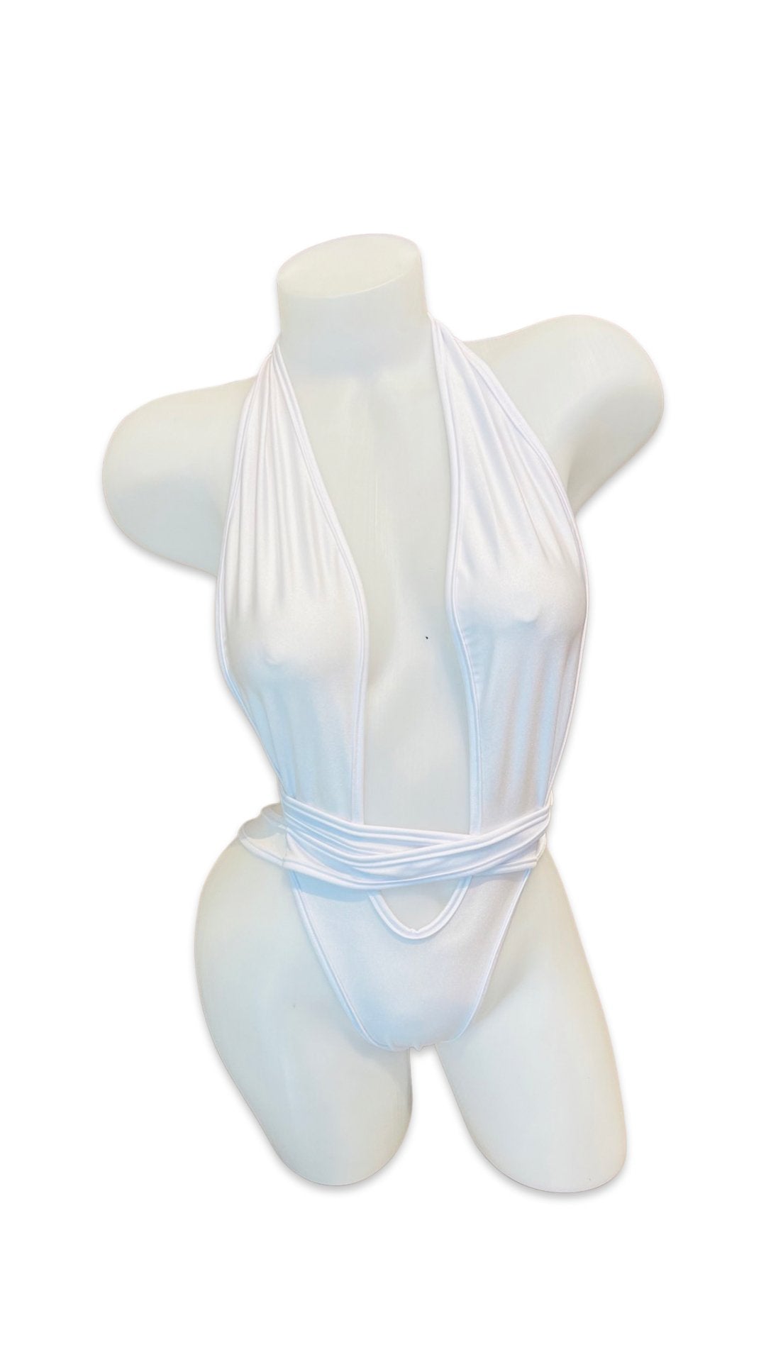 Criss Cross One Piece Wrap White - Model Express VancouverBikini