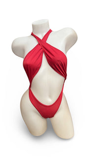 Criss Cross Sling Shot - Red - Model Express VancouverLingerie