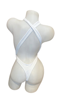 Criss Cross Sling Shot - White - Model Express VancouverLingerie