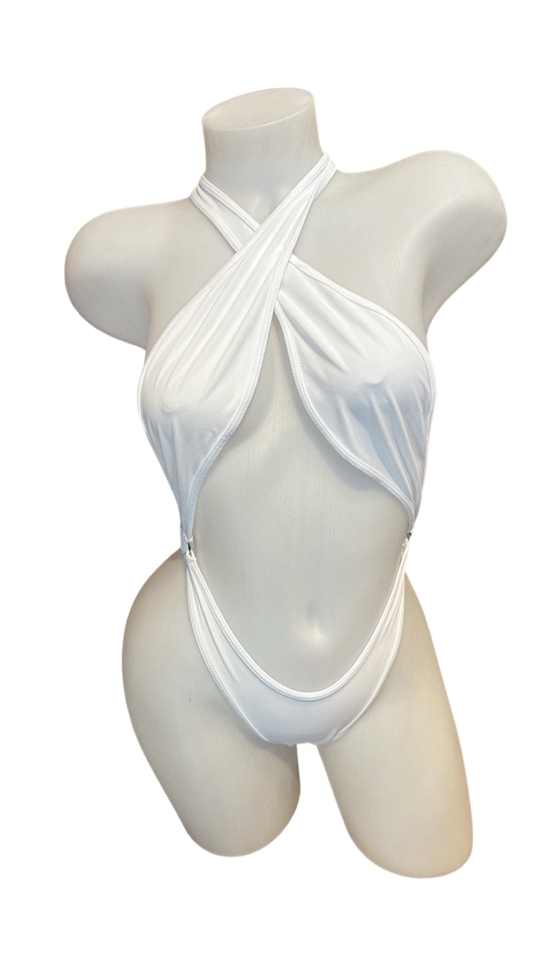 Criss Cross Sling Shot - White - Model Express VancouverLingerie