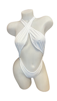 Criss Cross Sling Shot - White - Model Express VancouverLingerie