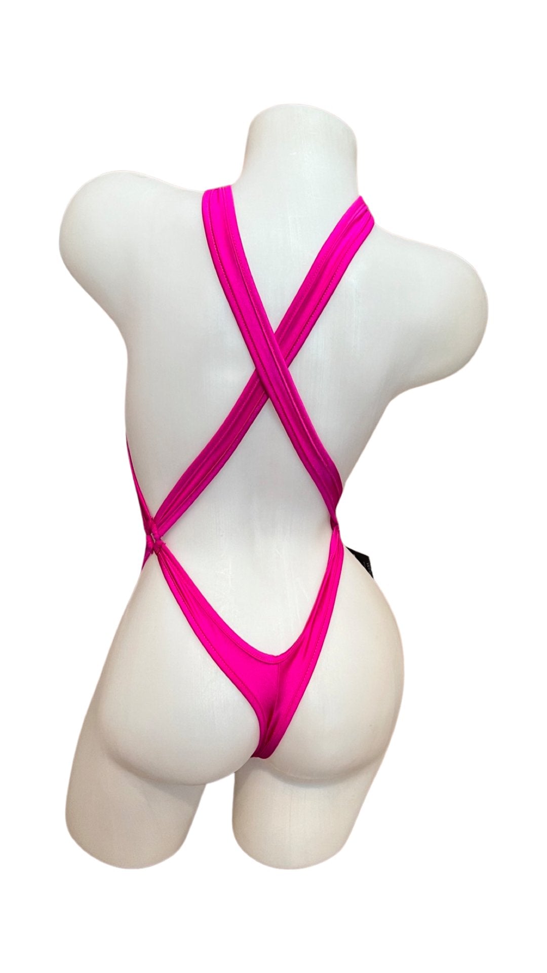 Criss Shoulder Bodysuit Fuchsia - Model Express VancouverBikini