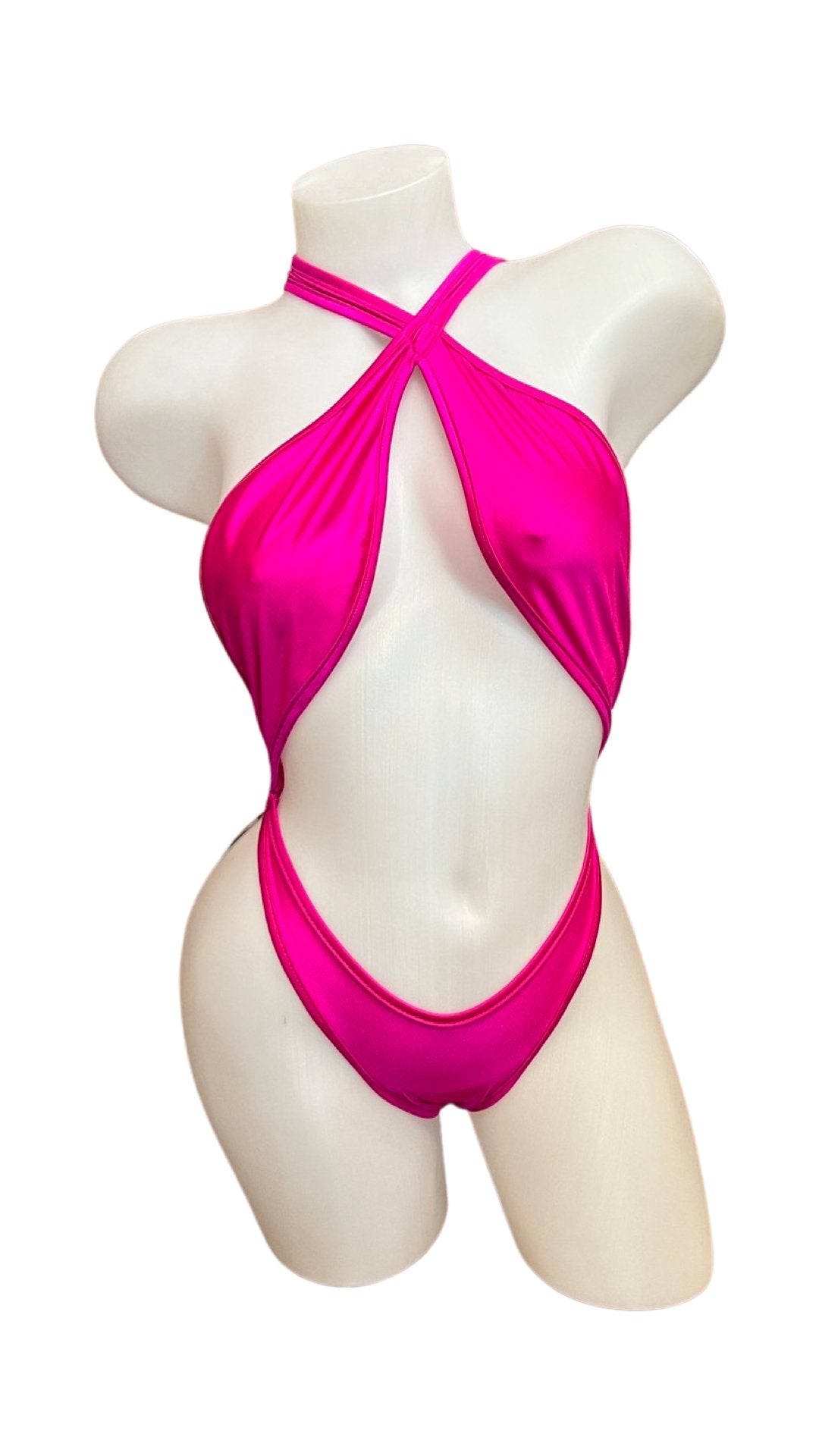 Criss Shoulder Bodysuit Fuchsia - Model Express VancouverBikini