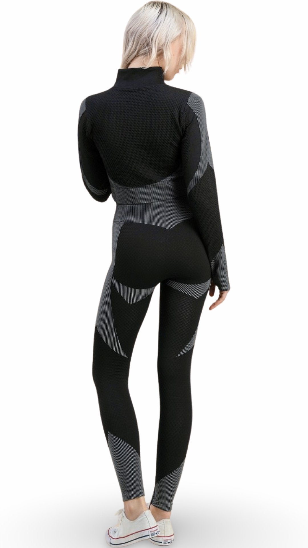 Crop Jacket and Pants Set Black/Grey - Model Express Vancouver