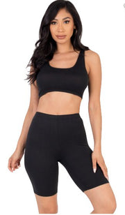 Crop Top and Biker Shorts Black - Model Express Vancouver