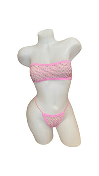 Crystal Bandeau Bikini Set - Baby Pink - Model Express VancouverLingerie