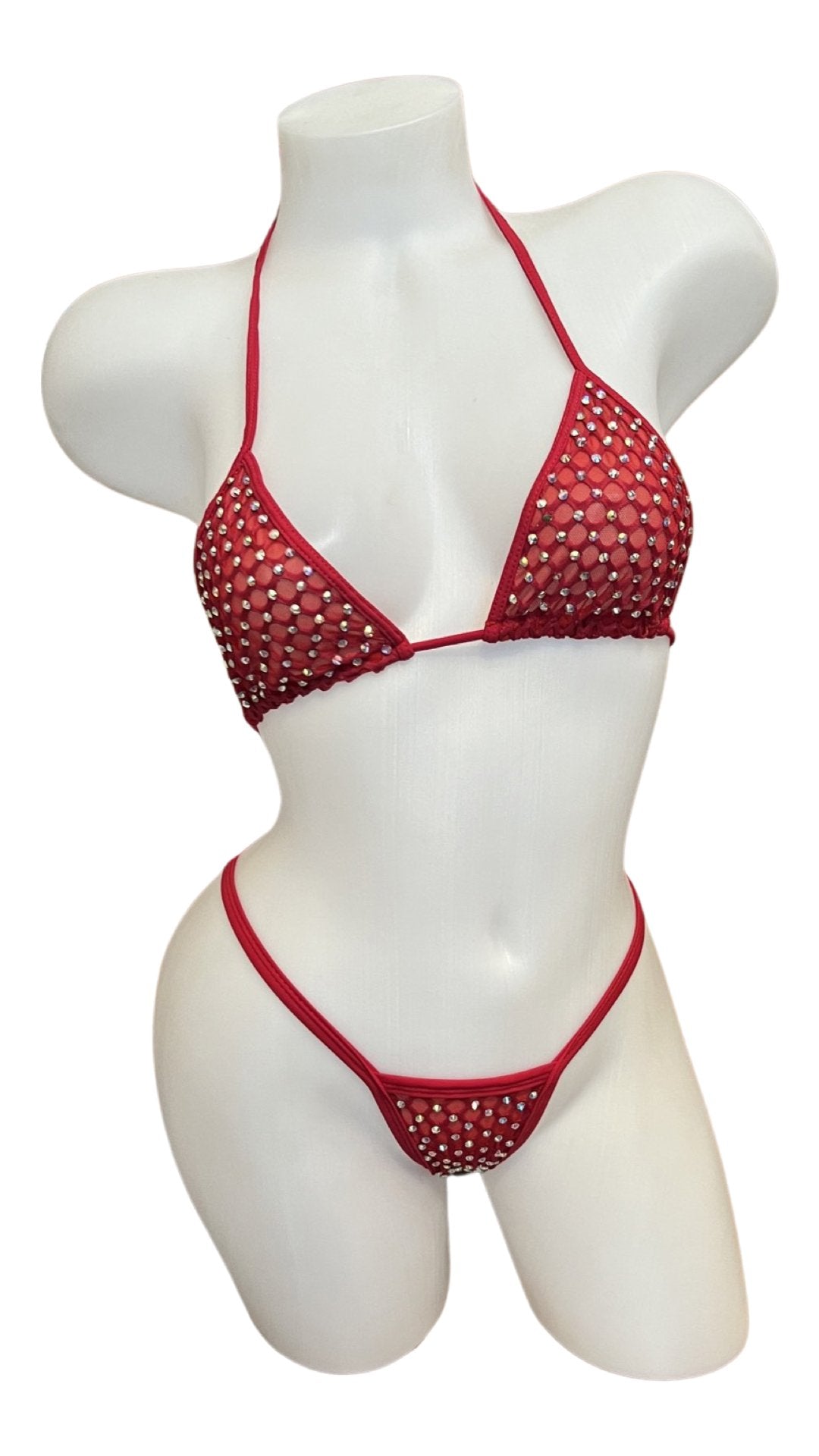 Crystal Bikini - Red - Model Express VancouverLingerie