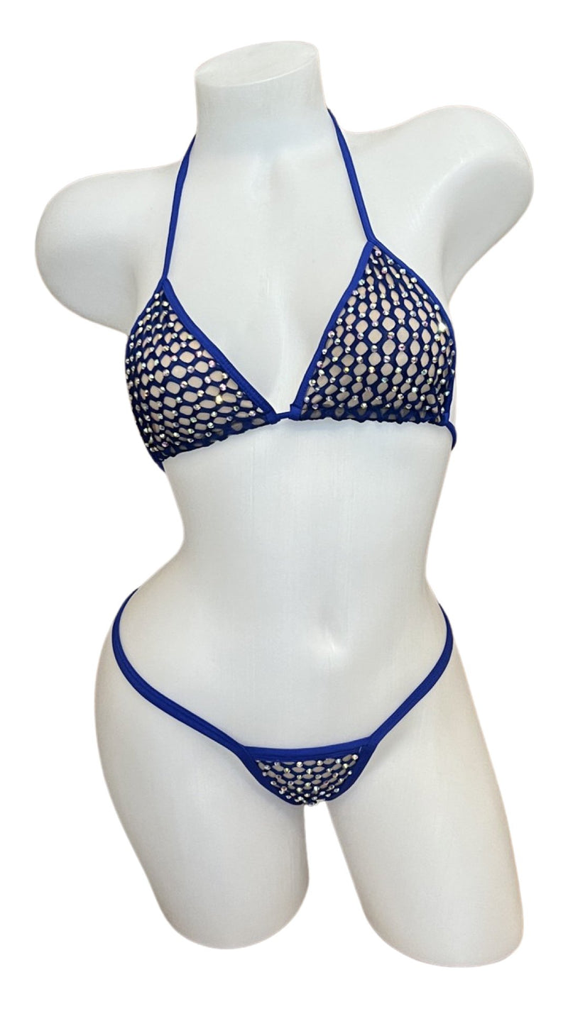 Crystal Bikini - Royal Blue - Model Express VancouverLingerie