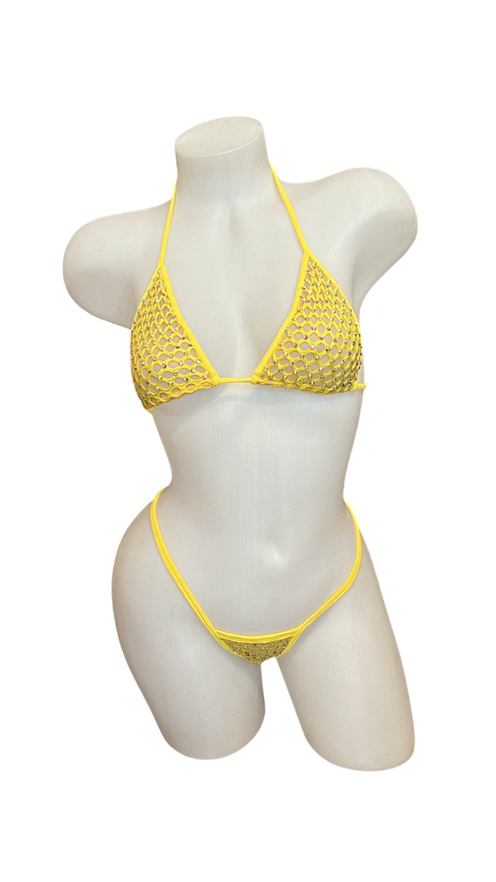 Crystal Bikini - Yellow - Model Express VancouverLingerie