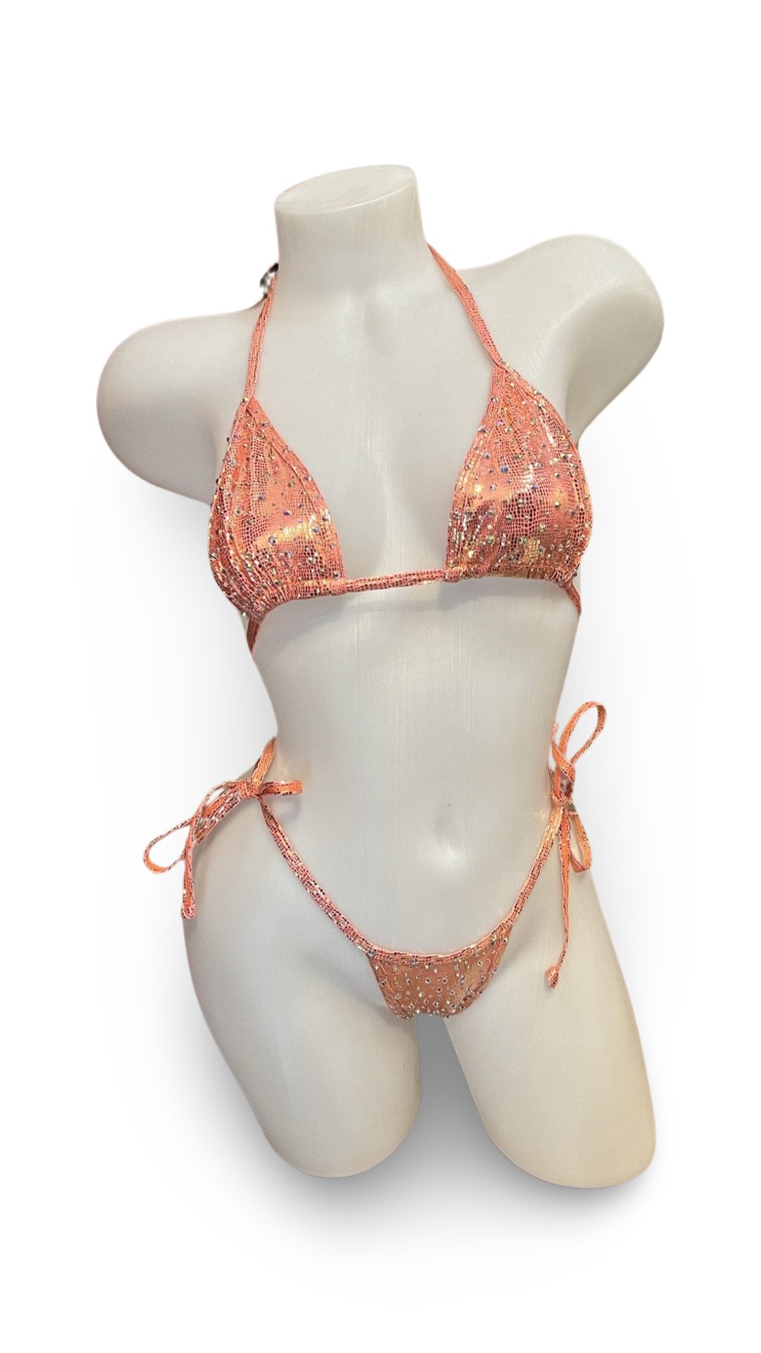 Crystal Fun Tie Bikini Set Metallic Copper - Model Express VancouverLingerie