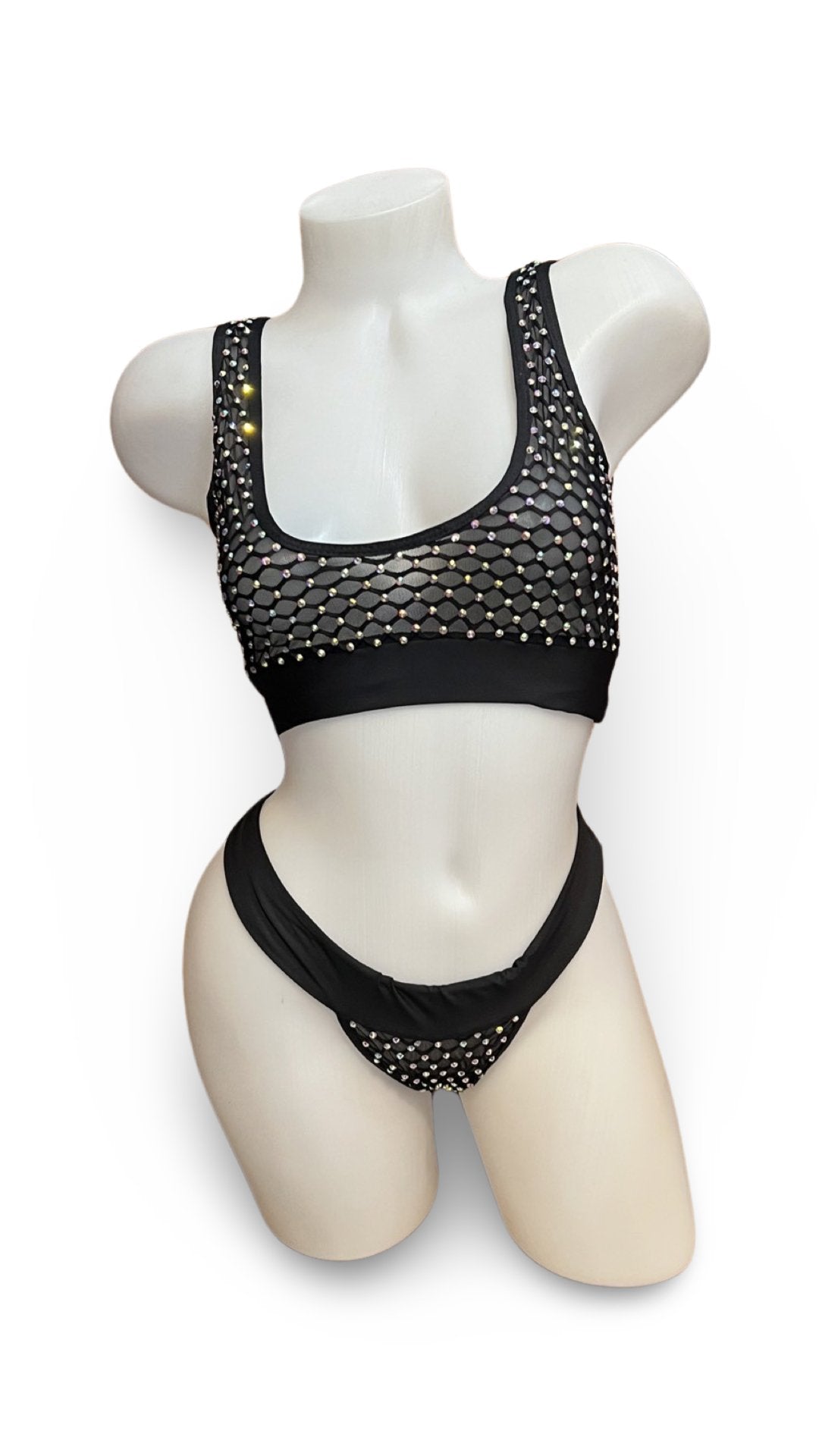 Crystal Racer Bikini - Black - Model Express VancouverLingerie