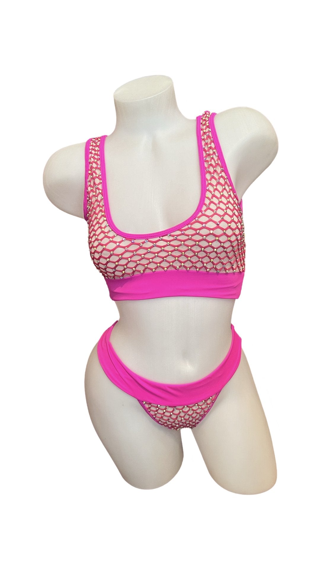 Crystal Racer Bikini - Fuchsia - Model Express VancouverLingerie