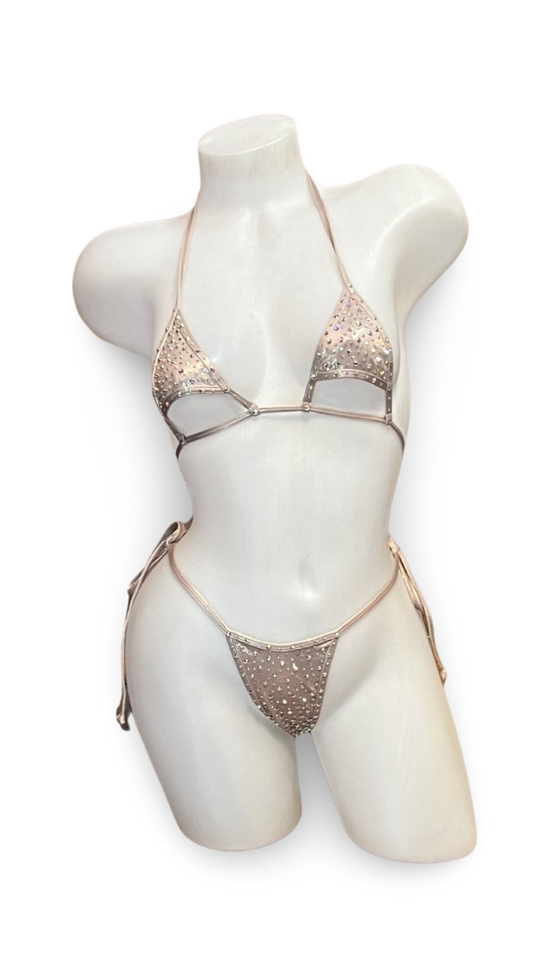 Crystal Under Bust Bikini Champagne - Model Express VancouverLingerie